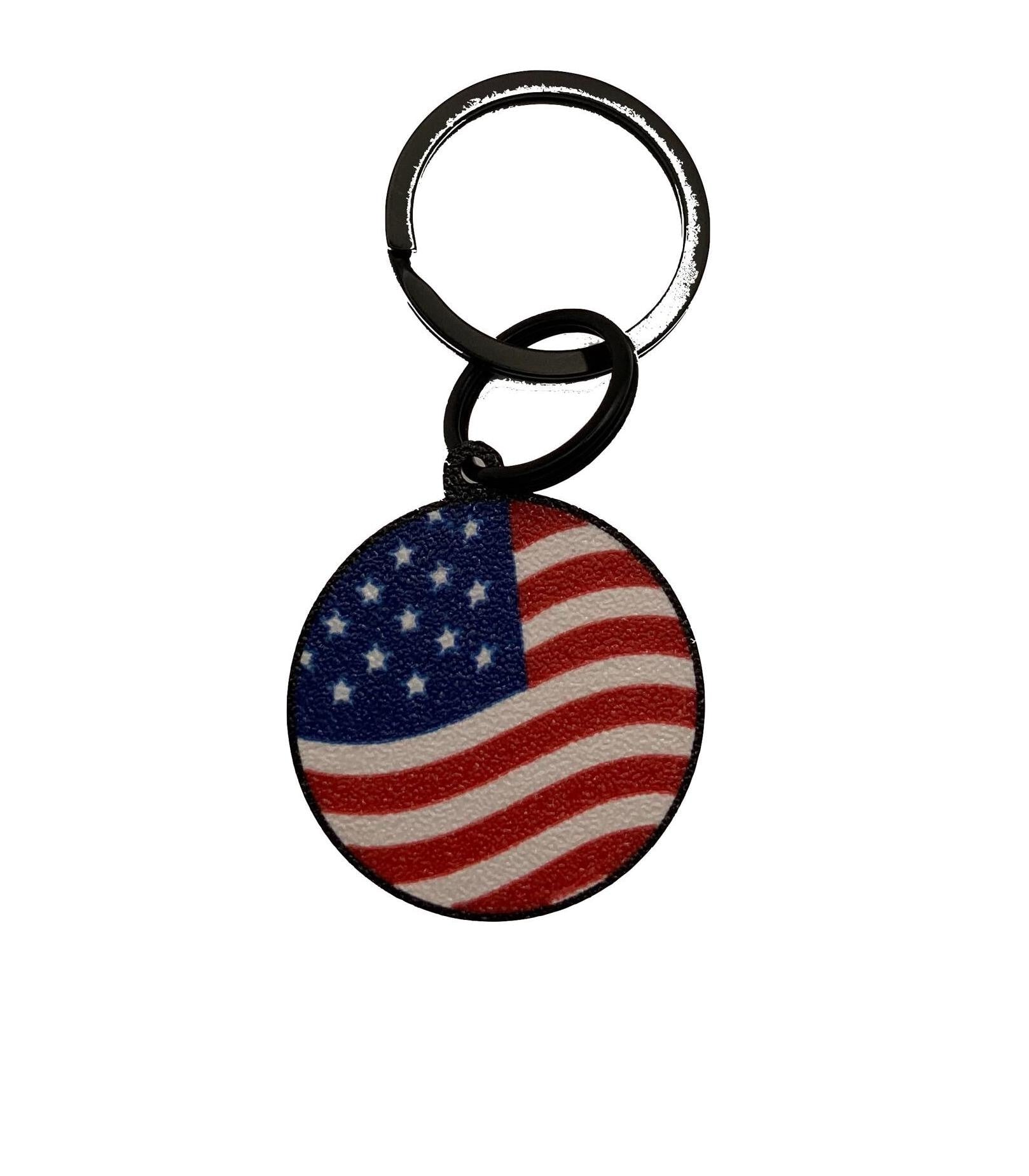 American Flag Pet ID Tag: Embossed Custom Text, Patriotic Dog Tag