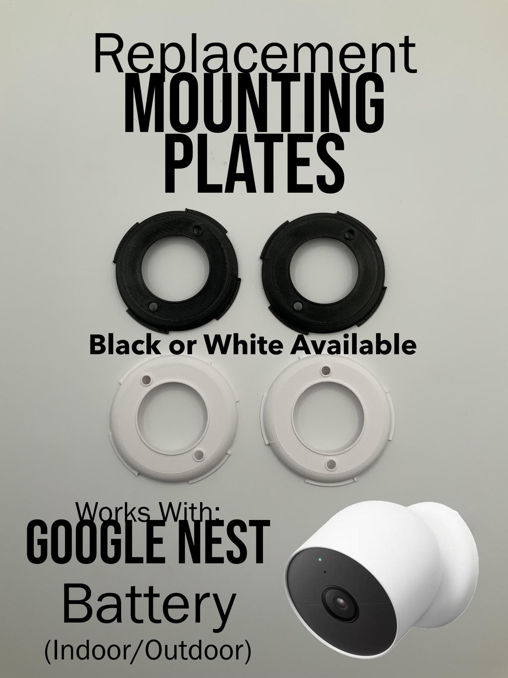 Nest Cam Mounting Bracket: Indoor/Outdoor Battery Cam, PETG (2-Pack)