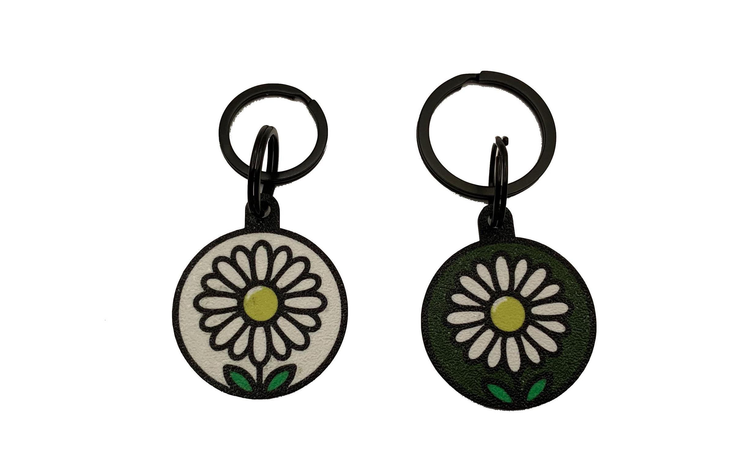 Daisy Plant Pet Tag: Embossed Custom Text, Multiple Colors