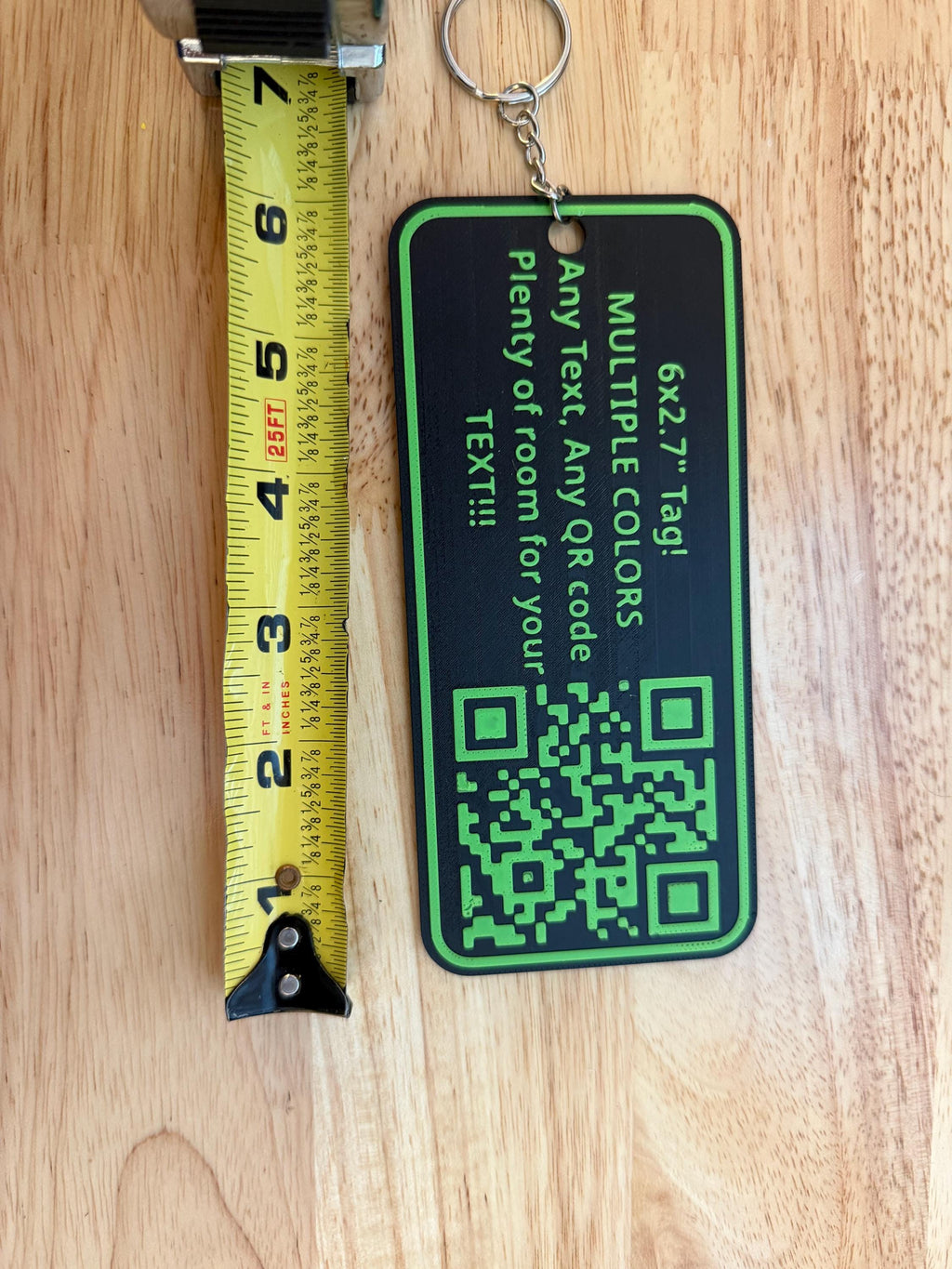 Large Custom 3D QR Code Keychain: Instant Contact Info Sharing