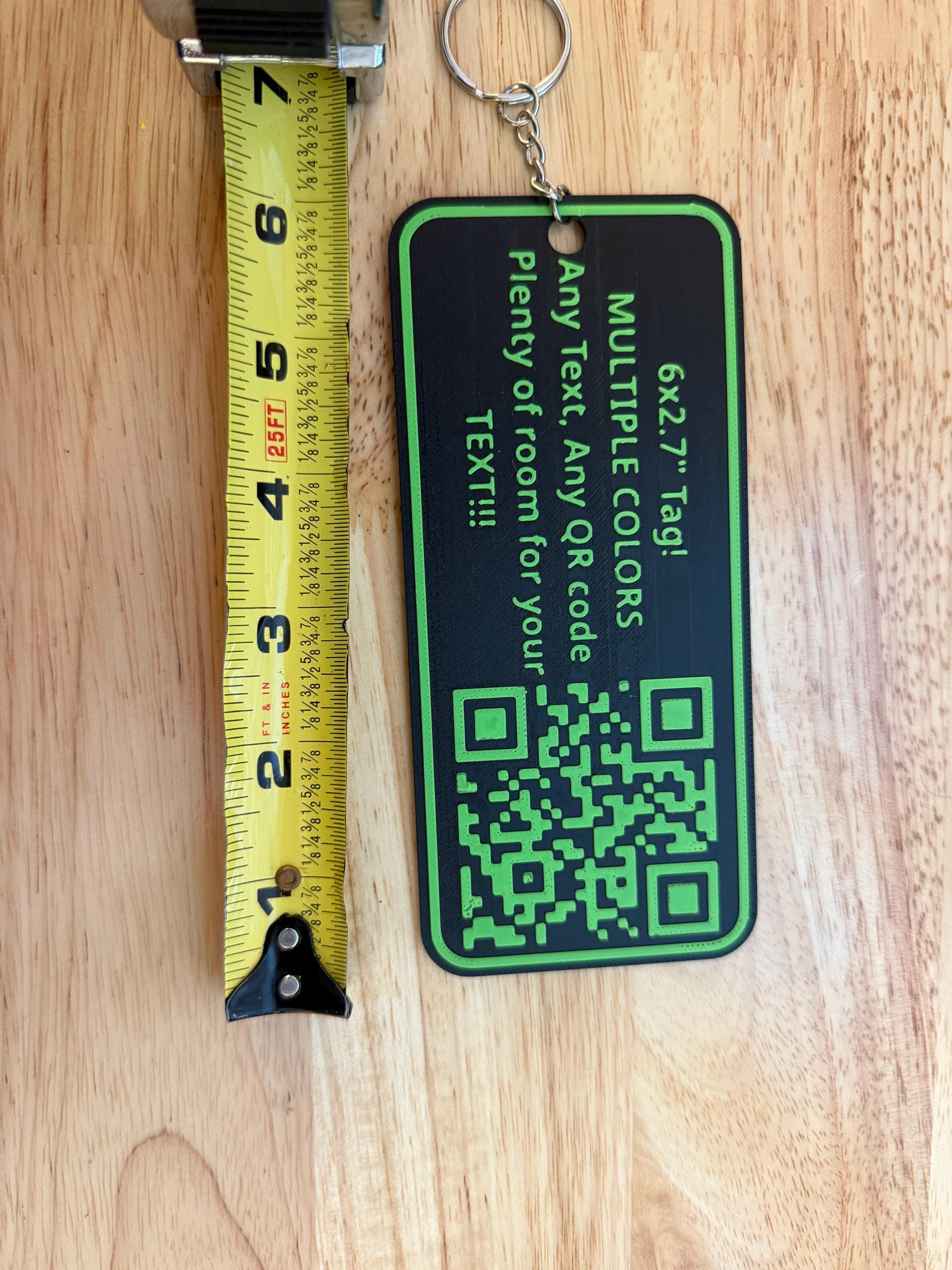 Large Custom 3D QR Code Keychain: Instant Contact Info Sharing